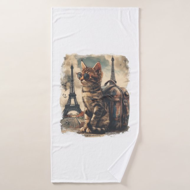 Travel Buddy Cat Bath Towel (Bath Towel)