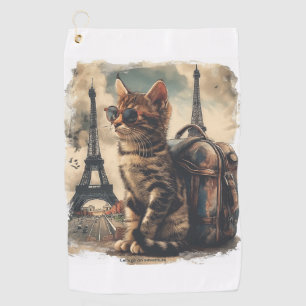 Travel Buddy Cat Golf Towel
