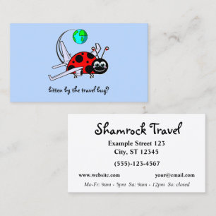 Travel Bug - lady bug aeroplane - Travel Agency Business Card