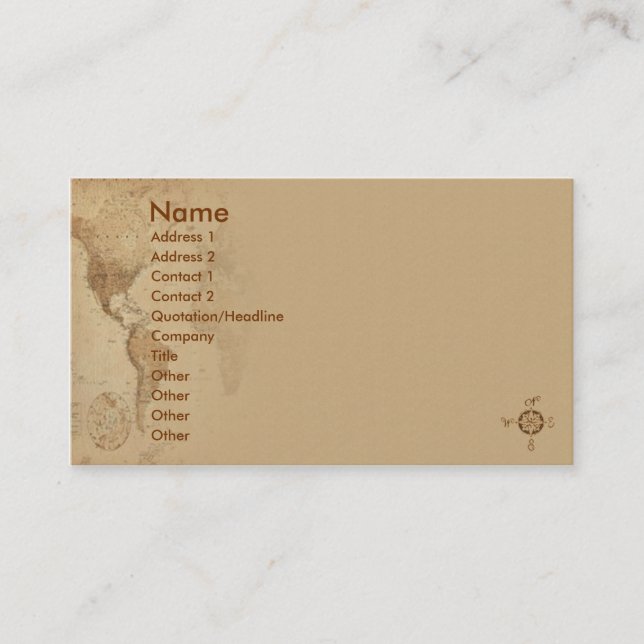 Travel Business Card (Front)