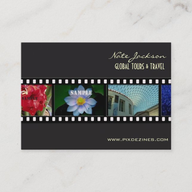 Travel business cards photos template (Front)