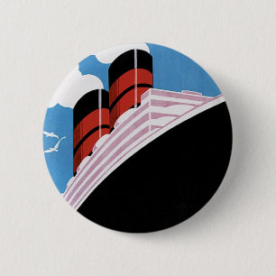 Travel by CA and Union Lines 6 Cm Round Badge