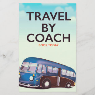 Travel By coach British travel poster Stationery