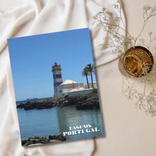 Travel Cascais Portugal Ocean Lighthouse Seaside Holiday Postcard