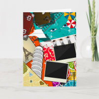 Travel Collage with Iconic Landmarks Vacation 