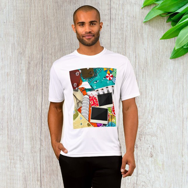 Travel Collage with Iconic Landmarks Vacation  T-Shirt (Creator Uploaded)