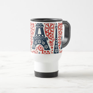 Travel/Commute Paris Folk Floral Mug
