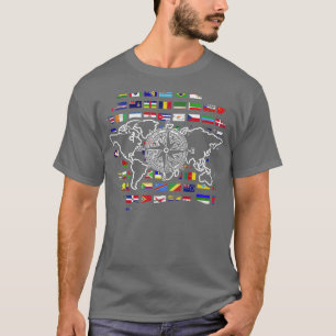 Travel Compass World Map Travelling International T-Shirt