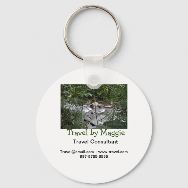 Travel consultant company add name email websphone key ring (Front)