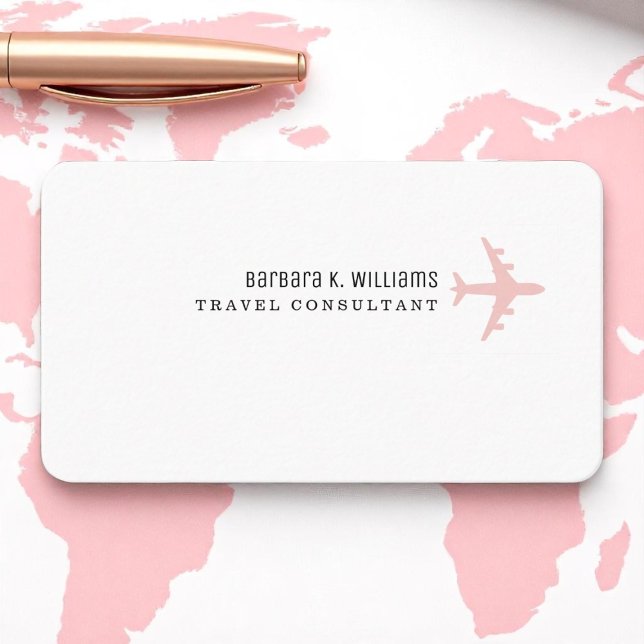 Travel Consultant paper light clean minimalist Business Card (Creator Uploaded)