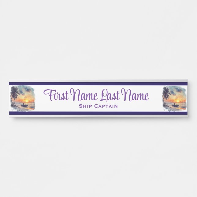 Travel Cruise Ship Vacation Planner Name Plate (Front)