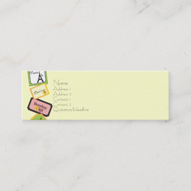 Travel Design Mini Business Card (Front)