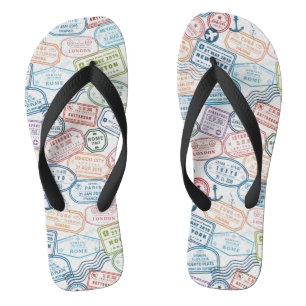 Travel design - passport stamps jandals