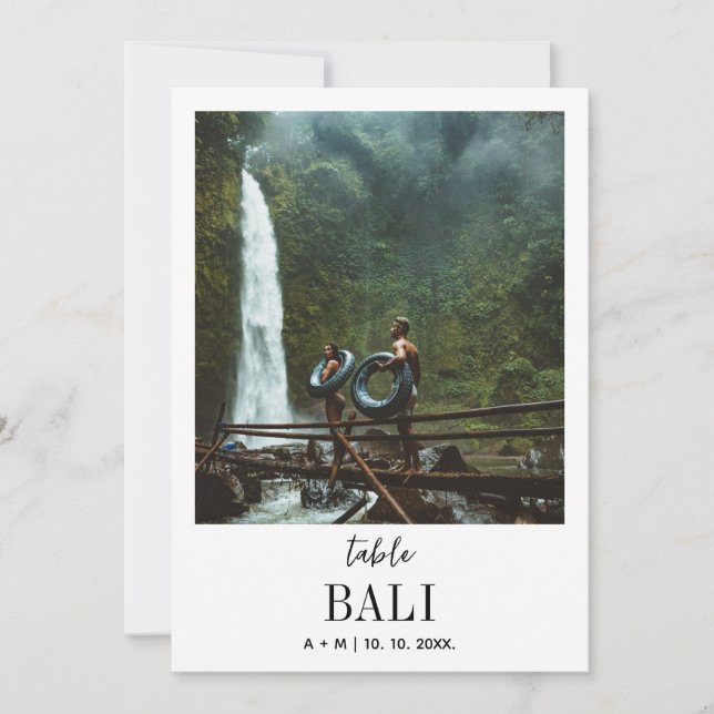 Travel Destination Photo Elegant Modern Wedding Invitation (Front)