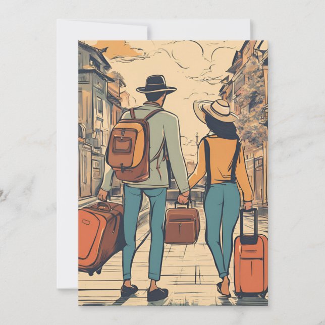 travel destination wedding save the date invitation (Front)