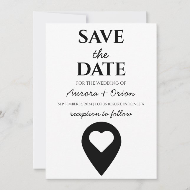 travel destination wedding save the date invitation (Front)
