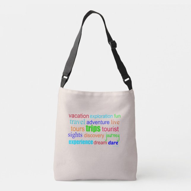 Travel Destination Word Design Crossbody Bag (Back)