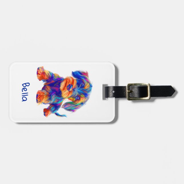 Travel Dog, coloured, cute,  Luggage Tag (Front Horizontal)