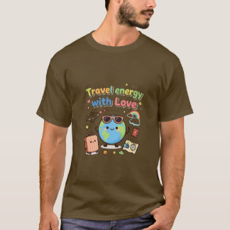 Travel Energy with Love Cute Globe T-Shirt