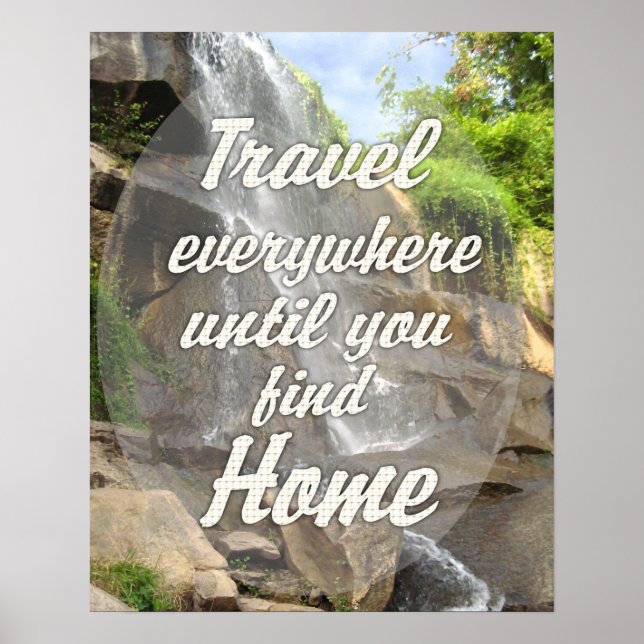 Travel Everywhere - Waterfall Poster (Front)