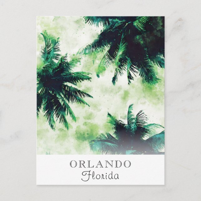 *~* Travel Exotic AP25 Personalise -  Palm Leaf .  Postcard (Front)
