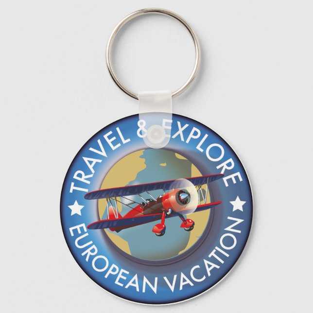 Travel & Explore European Vacation  Key Ring (Front)