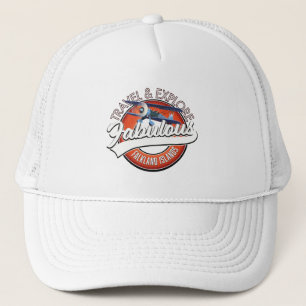Travel explore fabulous Falkland Islands logo Trucker Hat