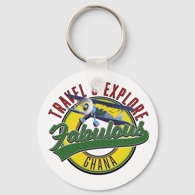 Travel explore fabulous Ghana logo Key Ring (Front)