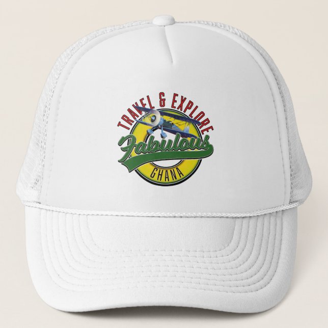 Travel explore fabulous Ghana logo Trucker Hat (Front)