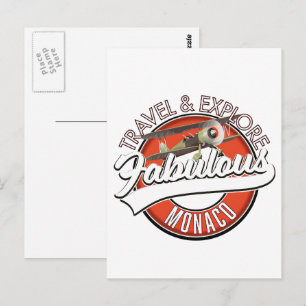 travel explore fabulous Monaco logo Postcard