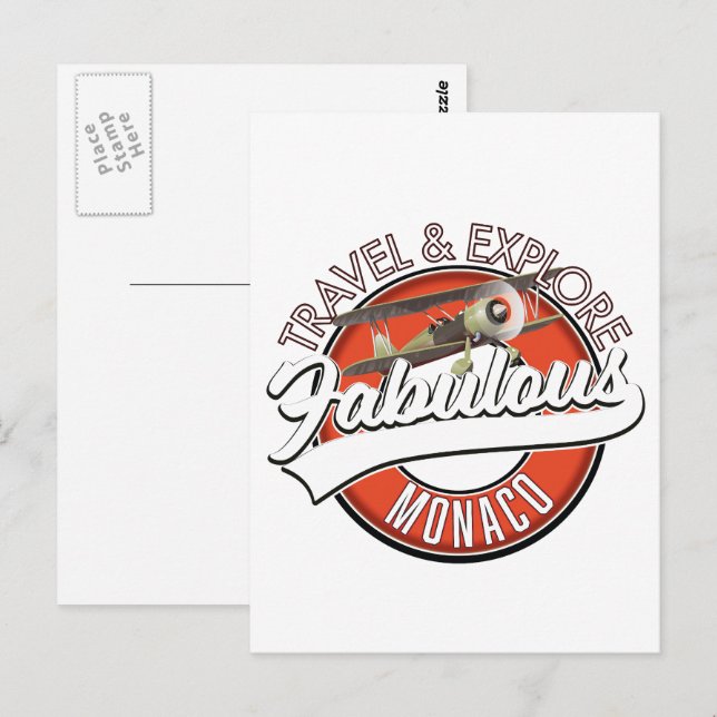 travel explore fabulous Monaco logo Postcard (Front/Back)