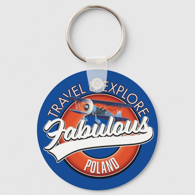 travel explore fabulous Poland logo Key Ring (Front)