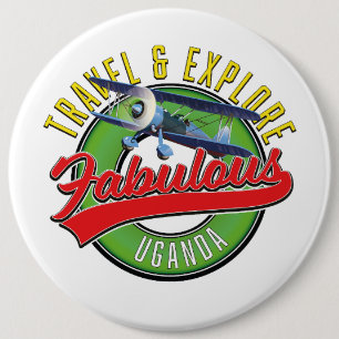 Travel Explore Fabulous Uganda 6 Cm Round Badge