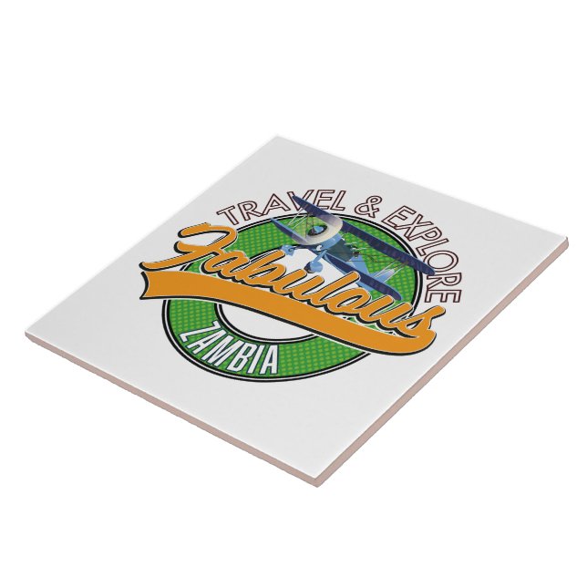 Travel explore fabulous zambia button tile (Side)
