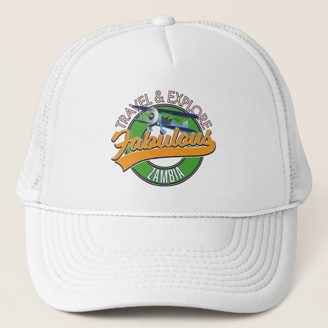 Travel explore fabulous zambia trucker hat (Front)