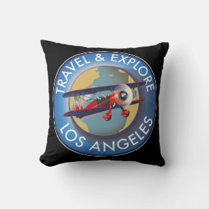 Travel explore Los Angeles logo Cushion