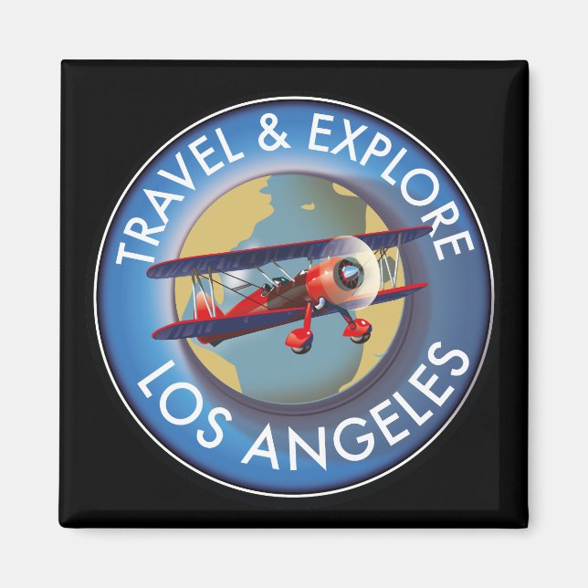 Travel explore Los Angeles logo Magnet (Front)