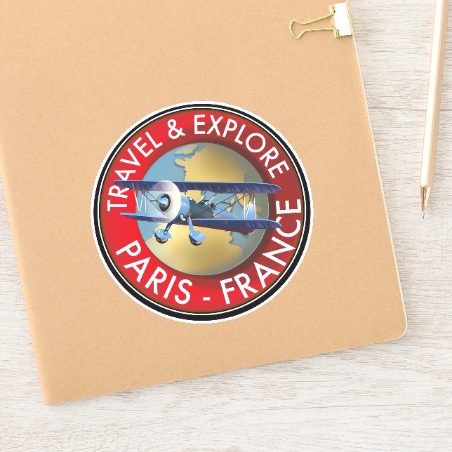 Travel & Explore Paris France Logo (Notebook)