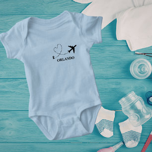 Travel Family Vacation Airplane & Custom Location Baby Bodysuit