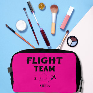 Travel Family Vacation Flight Team & Airplane Pink Dopp Kit