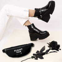 Travel Flight Crew Aeroplane Flying Vacation Black