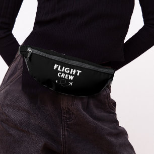 Travel Flight Crew Aeroplane Flying Vacation Black Bum Bags