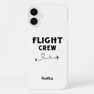 Travel Flight Crew Aeroplane Heart Family Vacation iPhone 16 Plus Case