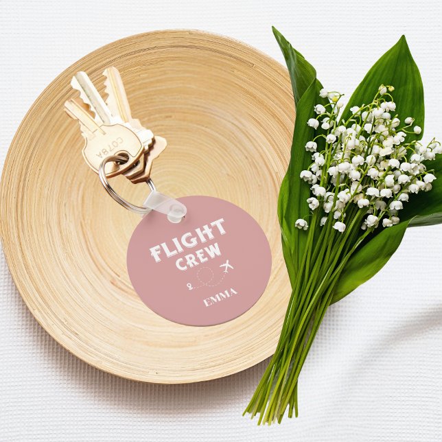 Travel Flight Crew Flying Aeroplane Vacation Pink Key Ring (Creator Uploaded)