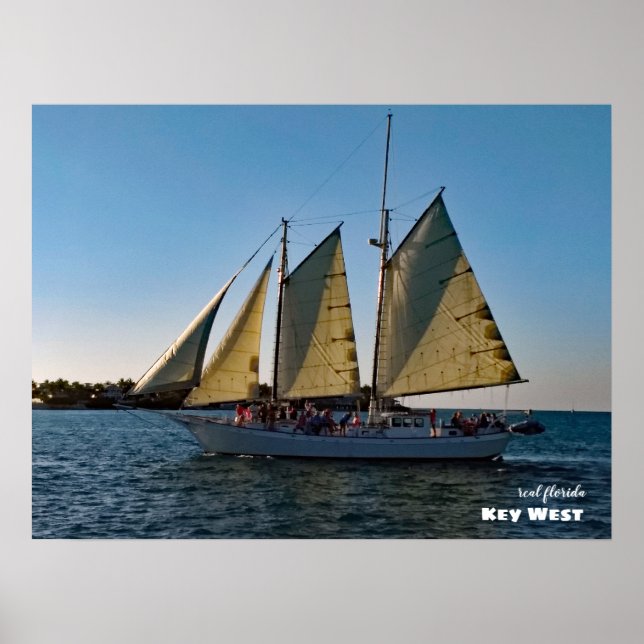 Travel | Florida - Key West Sunset Sailboat Cruise Poster (Front)