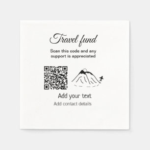 Travel fund vacation honeymoon donation add name napkin