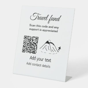 Travel fund vacation honeymoon donation add name pedestal sign