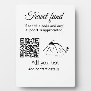 Travel fund vacation honeymoon donation add name plaque