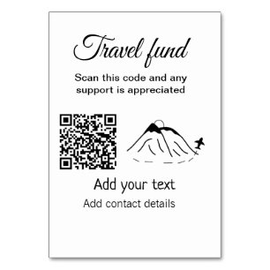 Travel fund vacation honeymoon donation add name table number