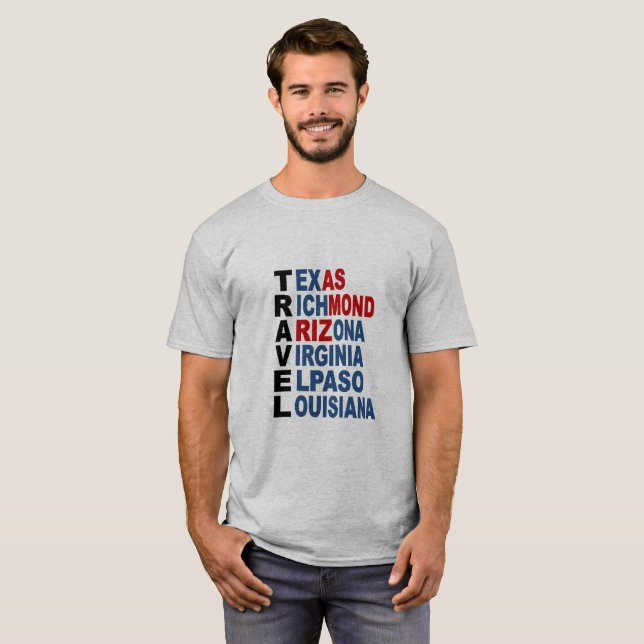 TRAVEL gray T-shirt (Front Full)